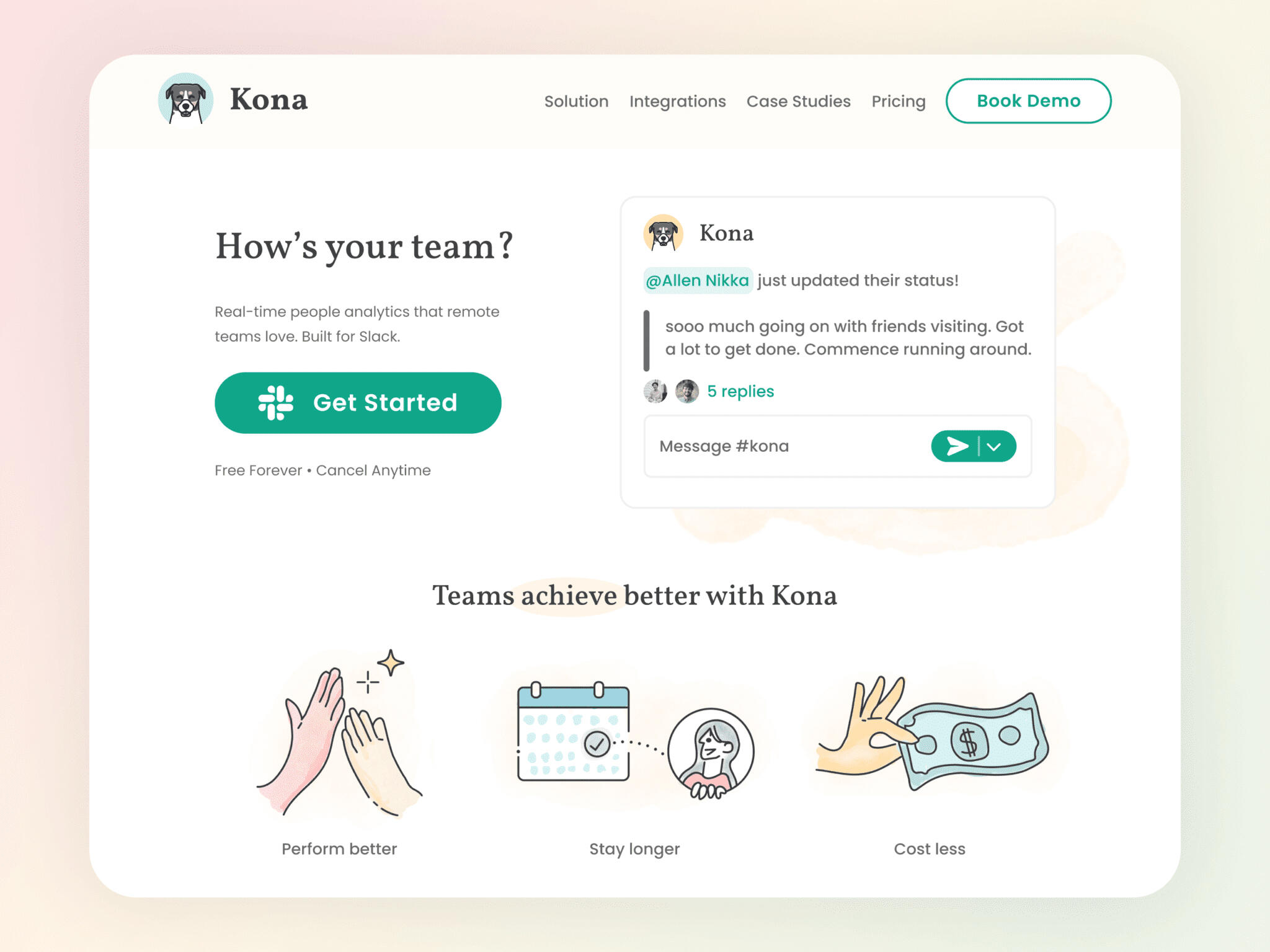 HeyKona dashboard design